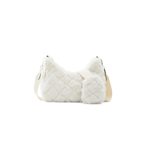 [SOLD] BRAND NEW Call It Spring: white faux fur puffy crossbody bag - Picture 1 of 5